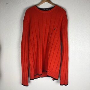 Nautica Orange Long Sleeve Sweater Top Size XL